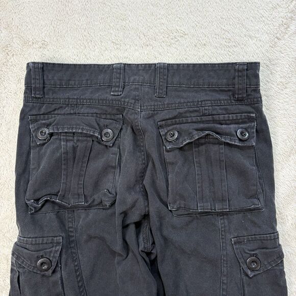 Y2K Cargo Pants 30x29 Black Utility Grunge Goth Skater Cotton - Picture 5 of 9